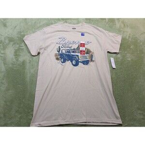 Ford Bronco Shirt Mens Medium M NWT Cream Retro 4x4 Truck Graphic Tee Cotton